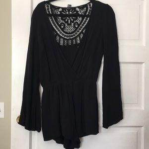 Black Long Sleeve Romper
